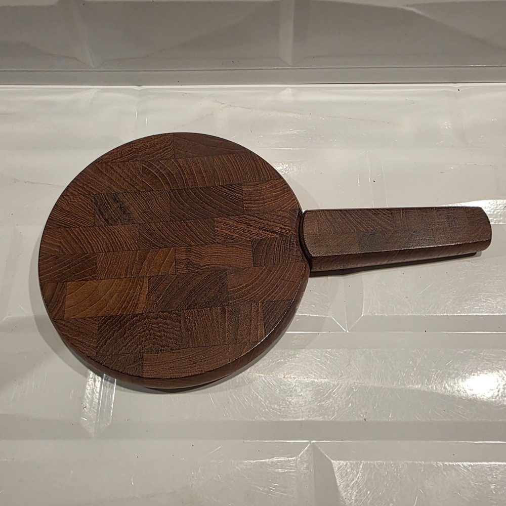 Vintage MCM Dansk Teak Cheese Cutting Board Hidden Knife Denmark 6.5"